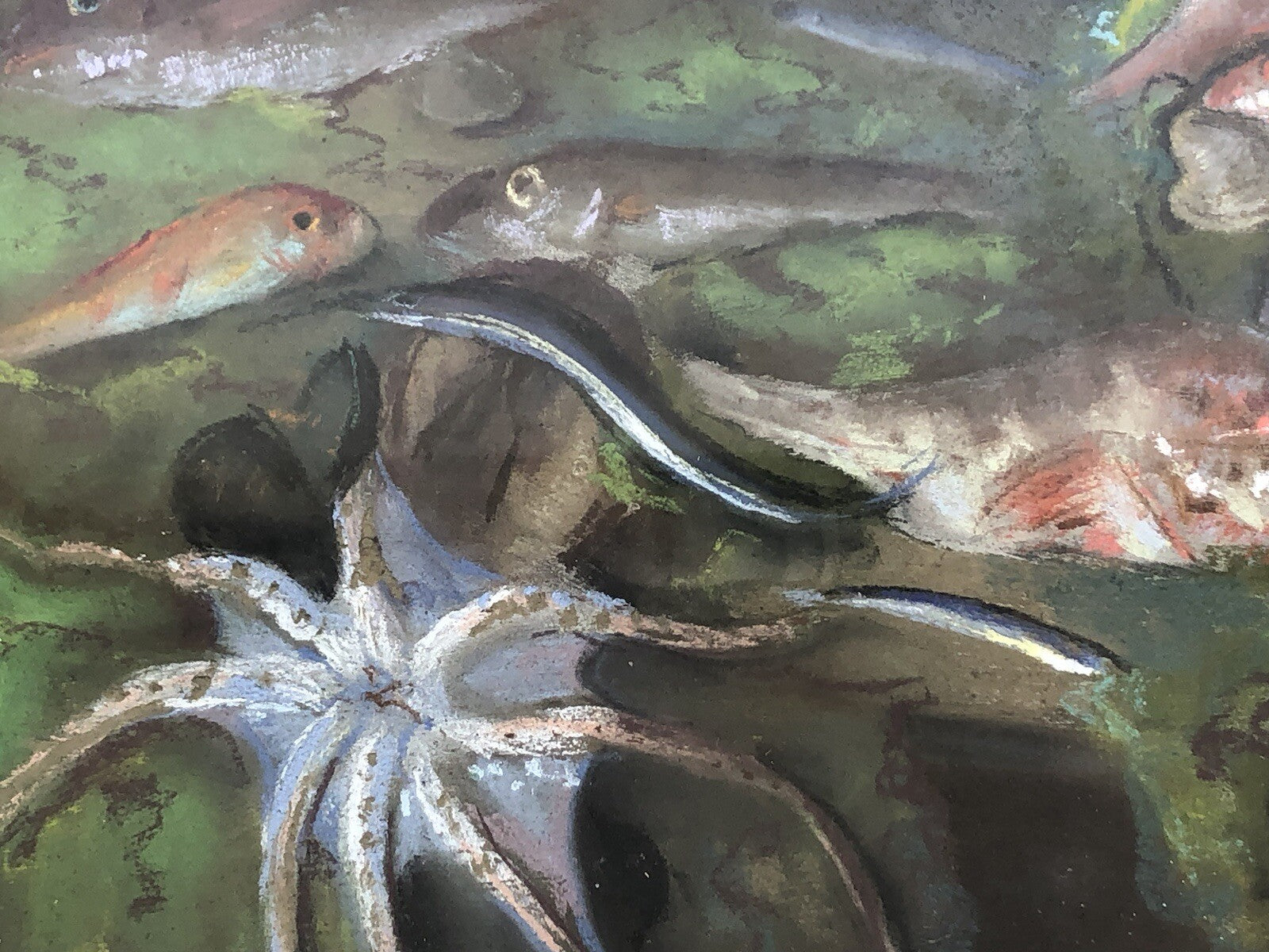 Quadro antico -Natura Morta- dipinto a pastello su tavoletta