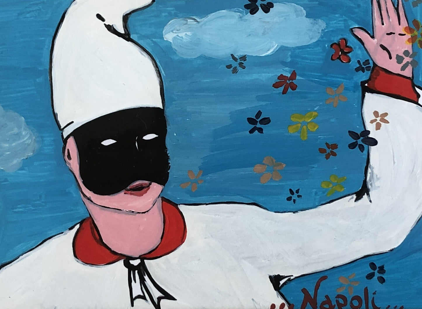 Quadro Vintage Pulcinella Dipinti A Tecnica Mista