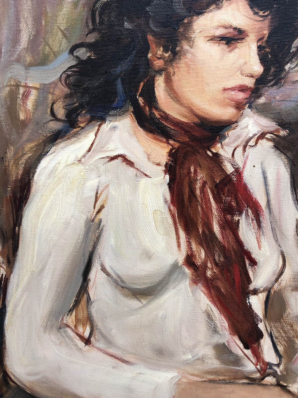 Quadro vintage -Figura Donna- dipinto a olio su tela