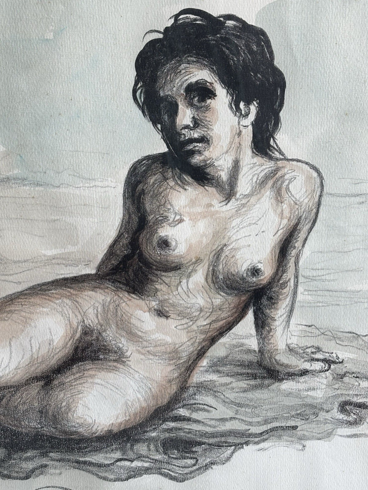 Quadro -Nudo Di Donna- Alfonso Grassi litografia colorata a mano