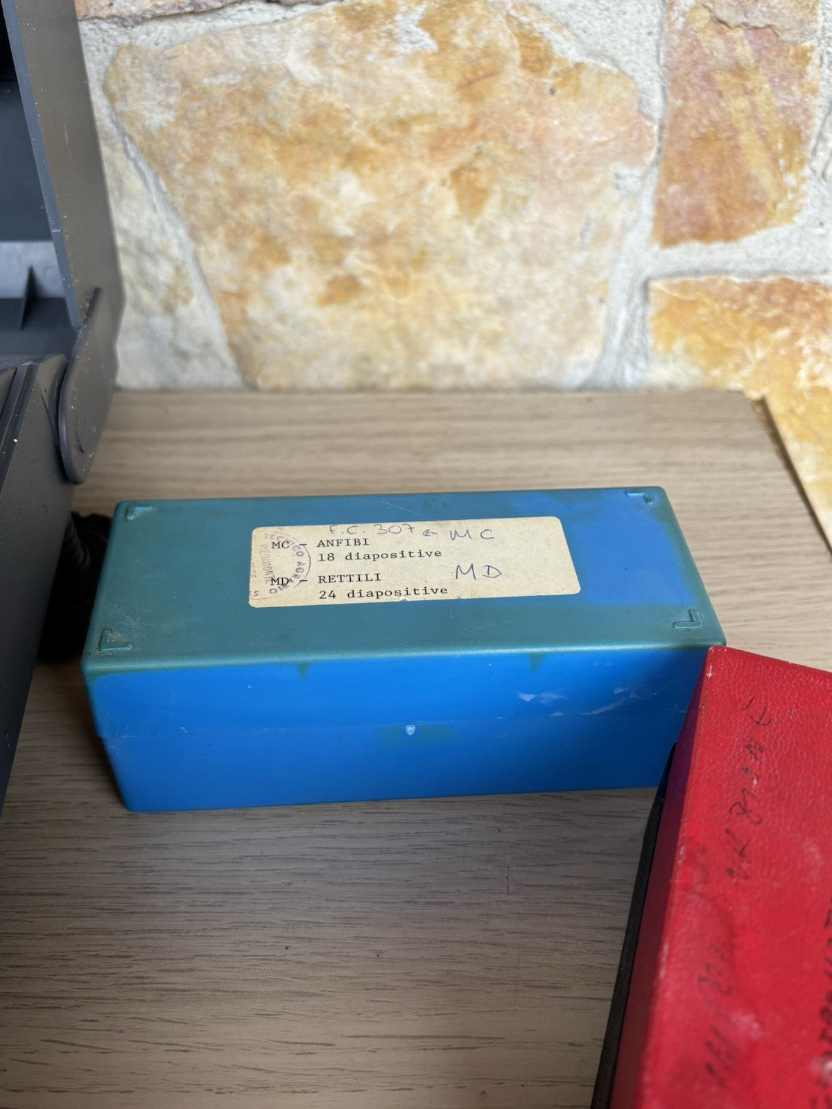 Proiettore Per Diapositive Vintage Made In Germany (con Diapositive Didattiche)