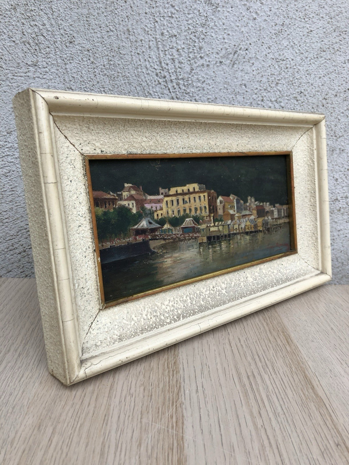 Quadro antico -Lungomare- dipinto a olio su tela