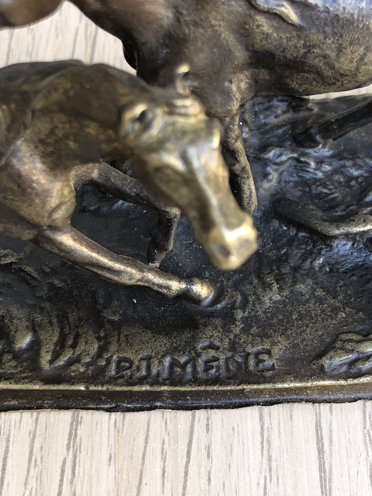 Scultura Vintage Francese -Cavalli- In Bronzo P.J.Méne