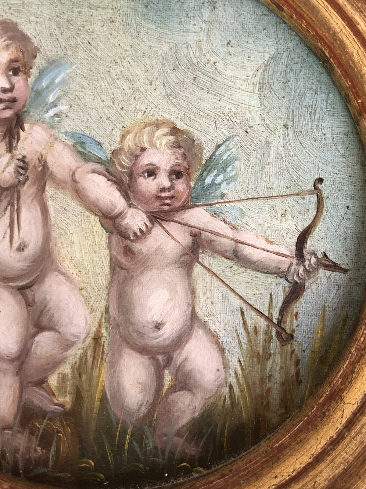 Coppia Di Quadri Vintage, Puttini, Dipinti A Olio