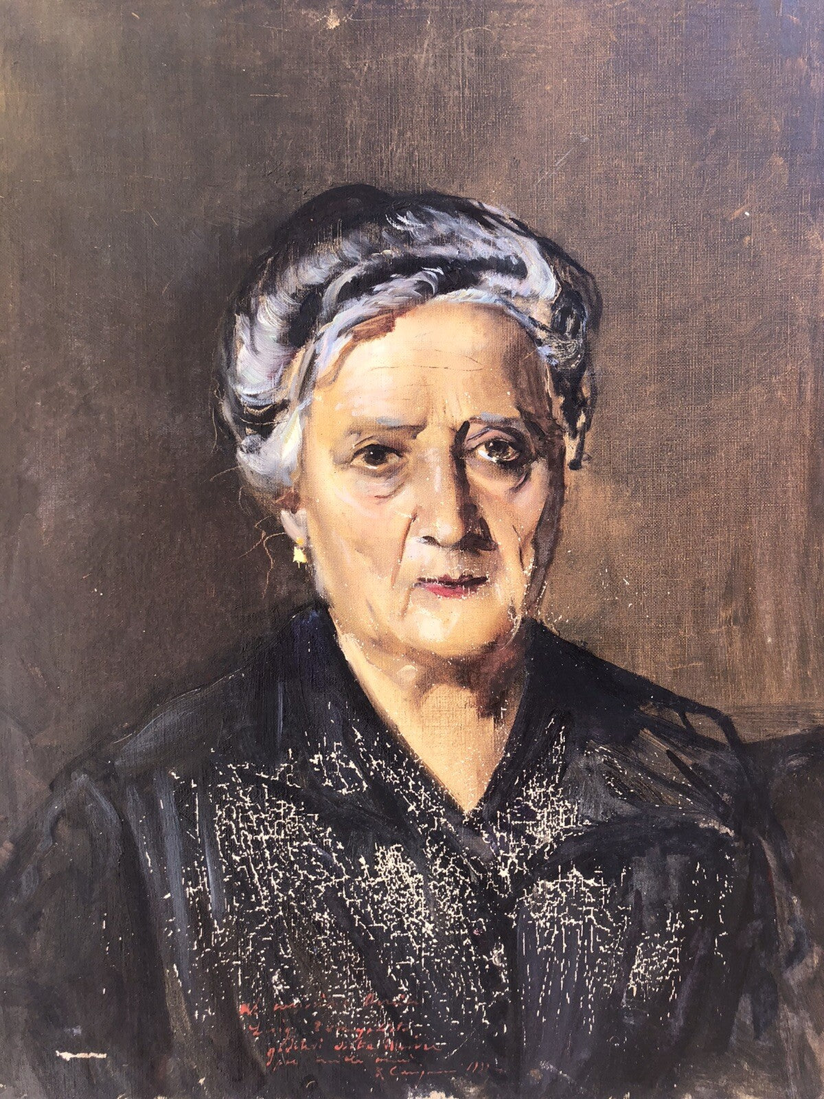 Quadro antico -Ritratto-dipinto a olio su tela
