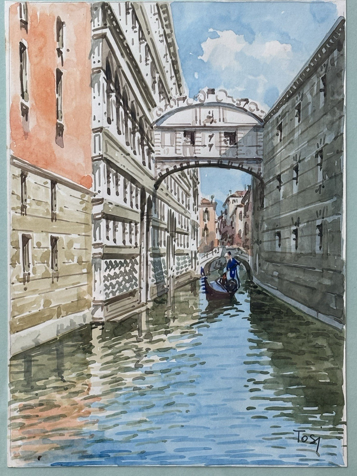 Quadro -Marina Di Venezia- Tosi ?? acquerello su carta
