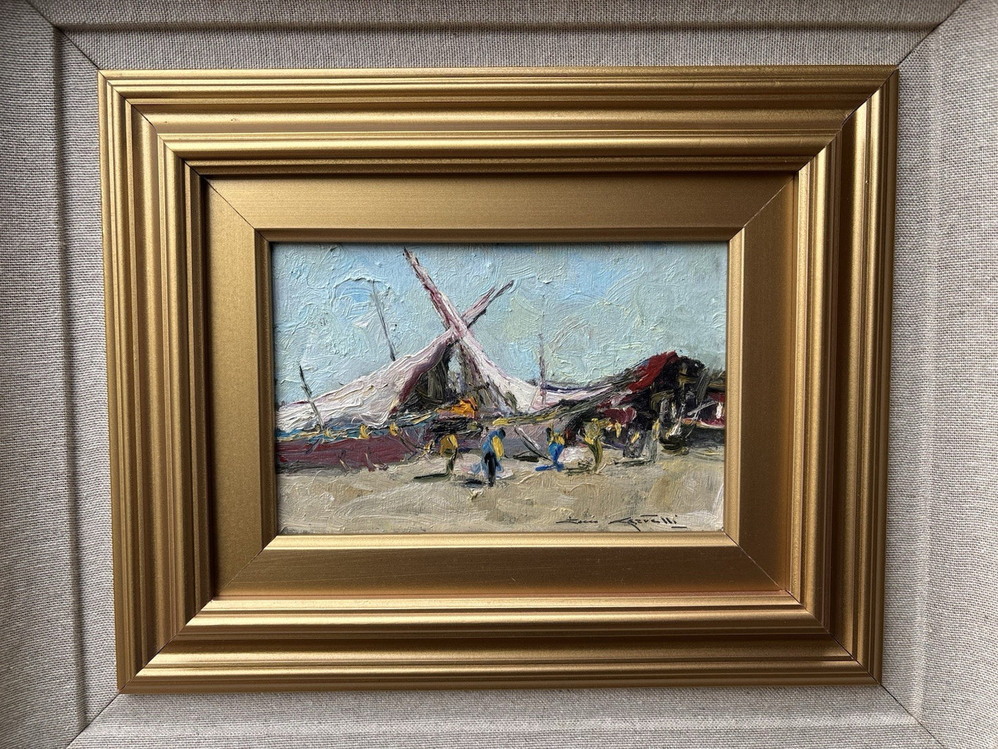 Quadro -Barche A Riposo- Rocco Carvelli- dipinto a olio