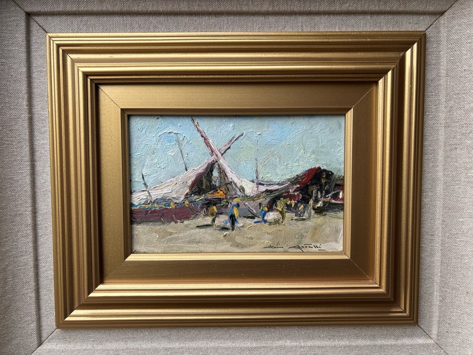 Quadro -Barche A Riposo- Rocco Carvelli- dipinto a olio