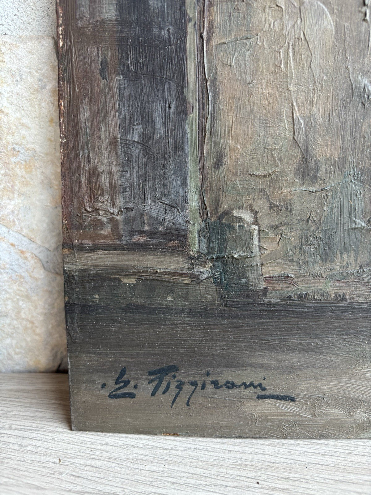 Quadro -Cortile Del Palazzo- Edoardo Pizzirani dipinto a olio