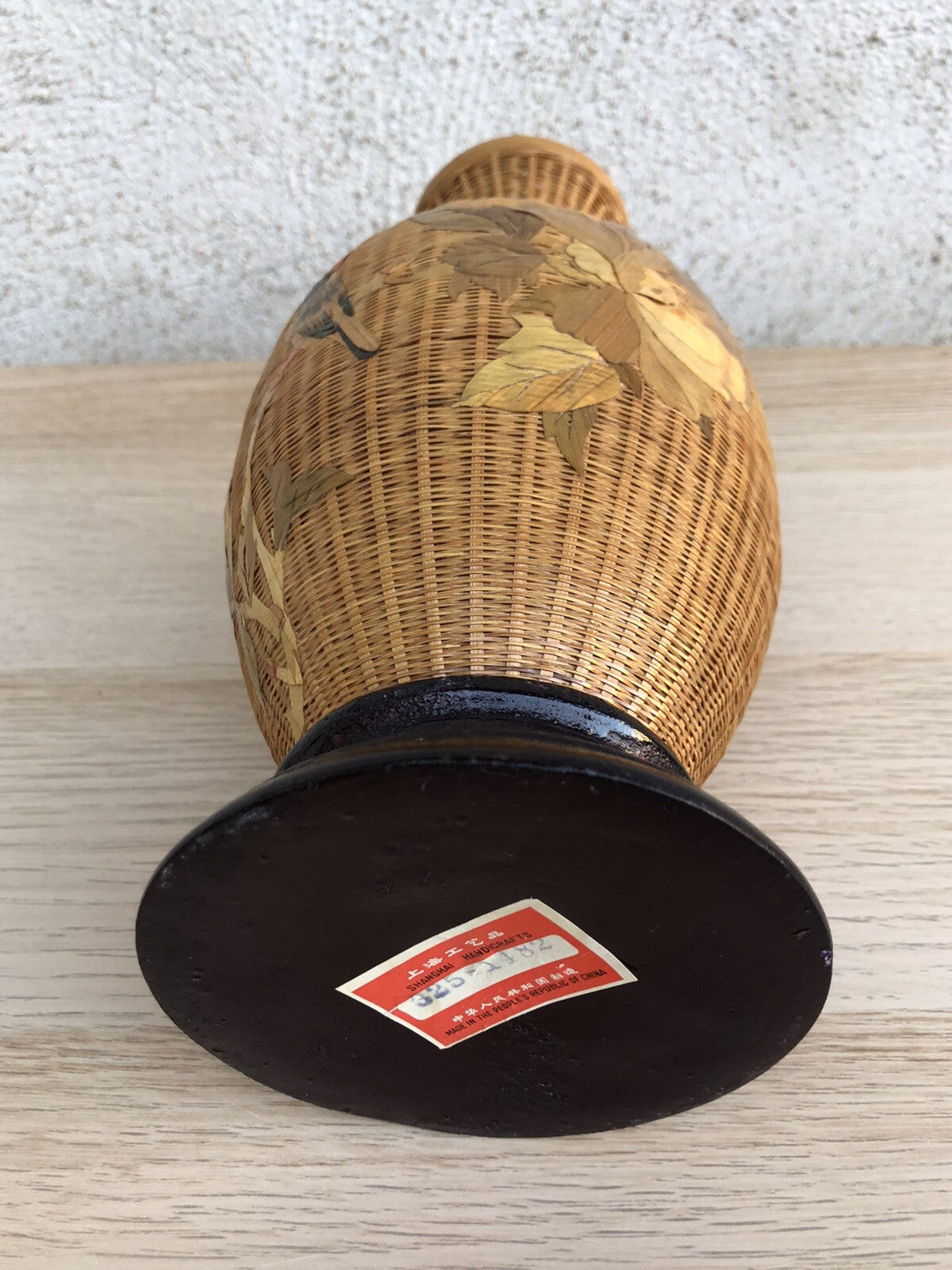 Vaso vintage cinese in vimini