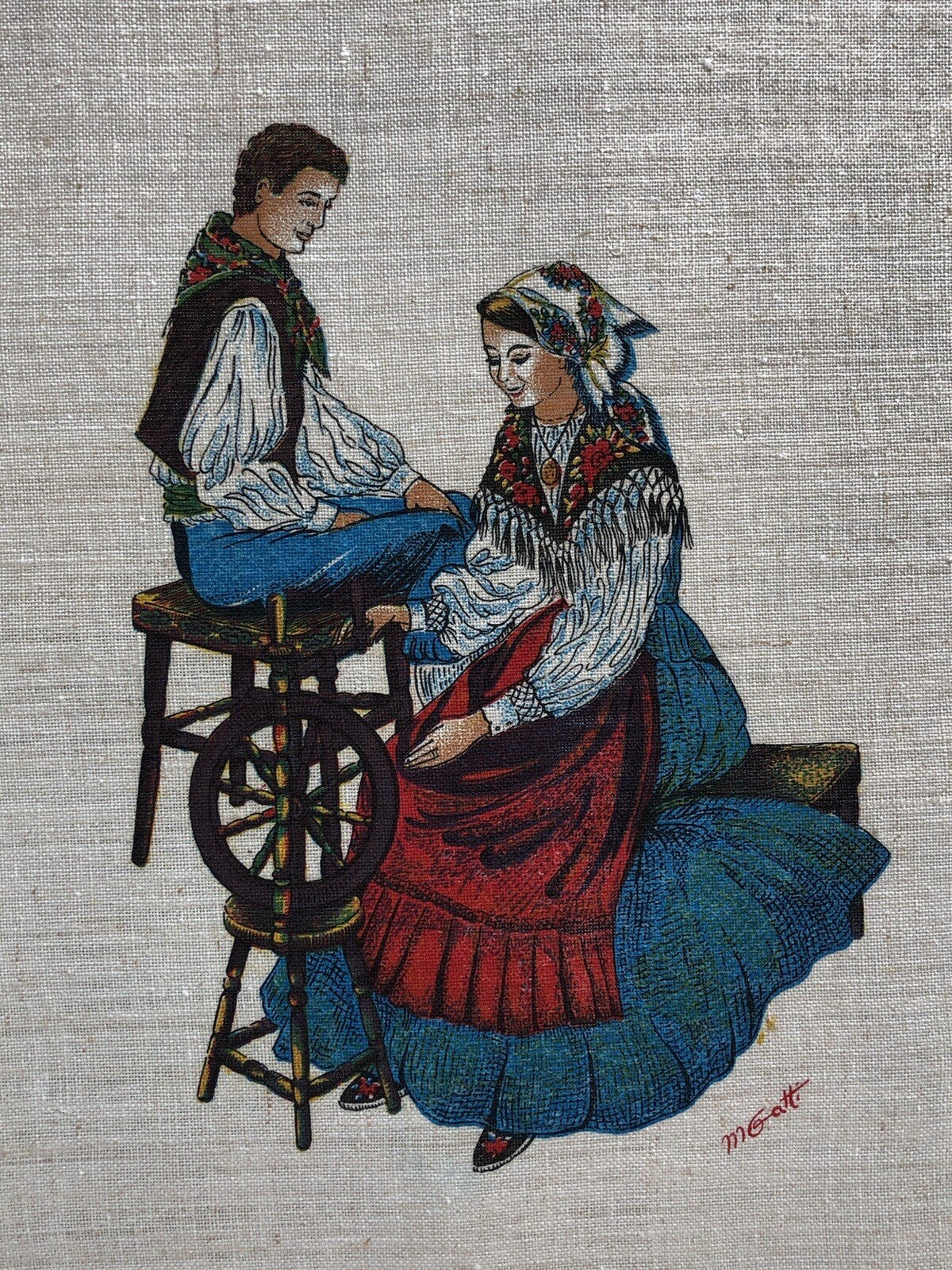 Coppia di quadri stampe su tela lino vintage - Soggetti Sardi
