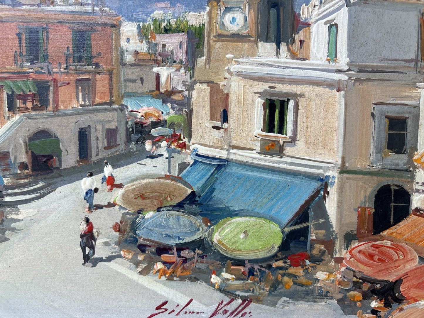 Quadro -Paesaggio Urbano- Silvio Valli- dipinto a olio