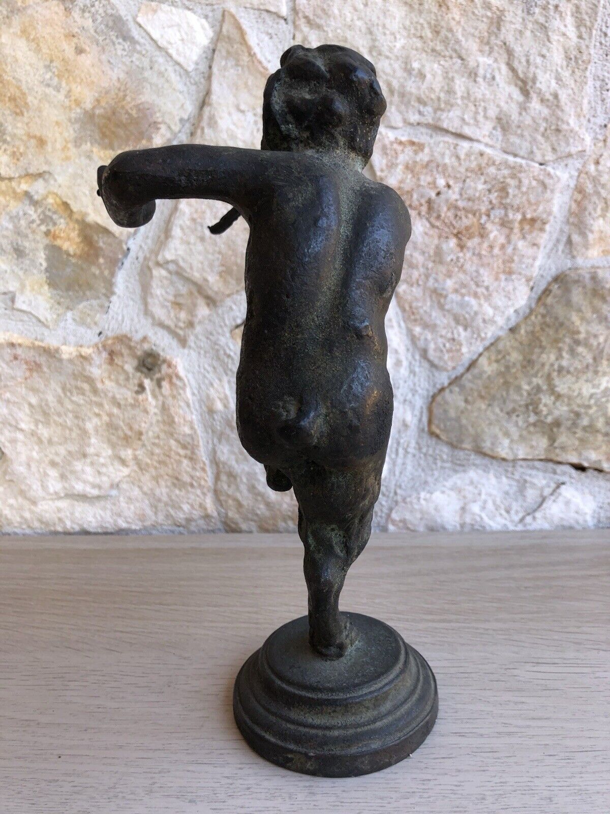 Scultura Vintage In Bronzo -Fauno Con Piffero