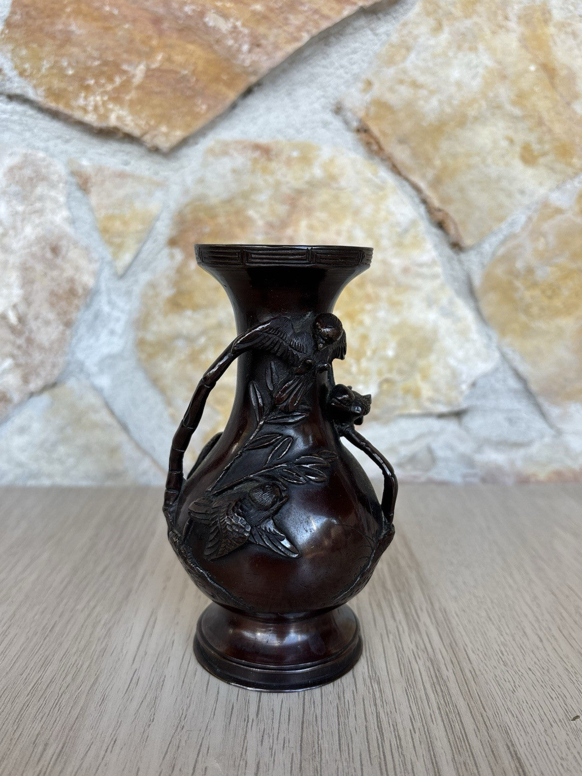 Vaso Vintage In Bronzo, Giappone-Meiji