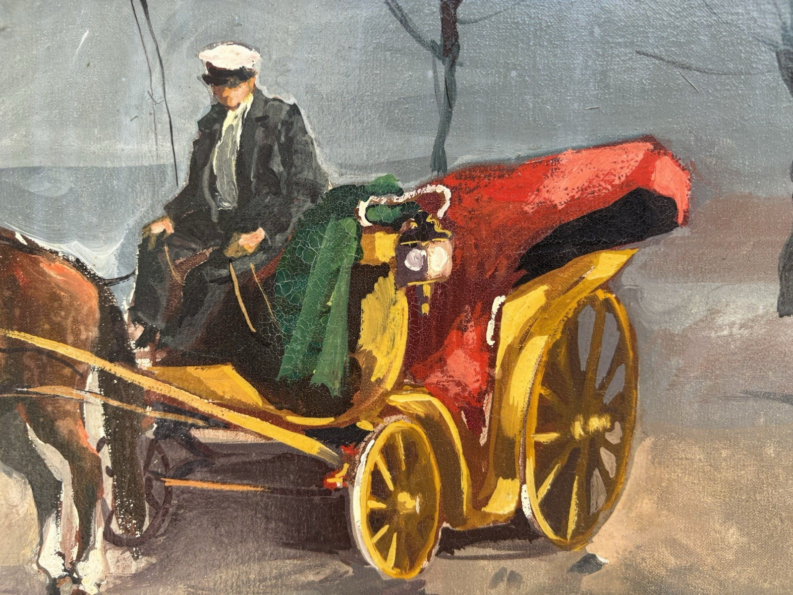 Quadro -Carrozzella Di Paese- Aniello Eco dipinto a olio su tela