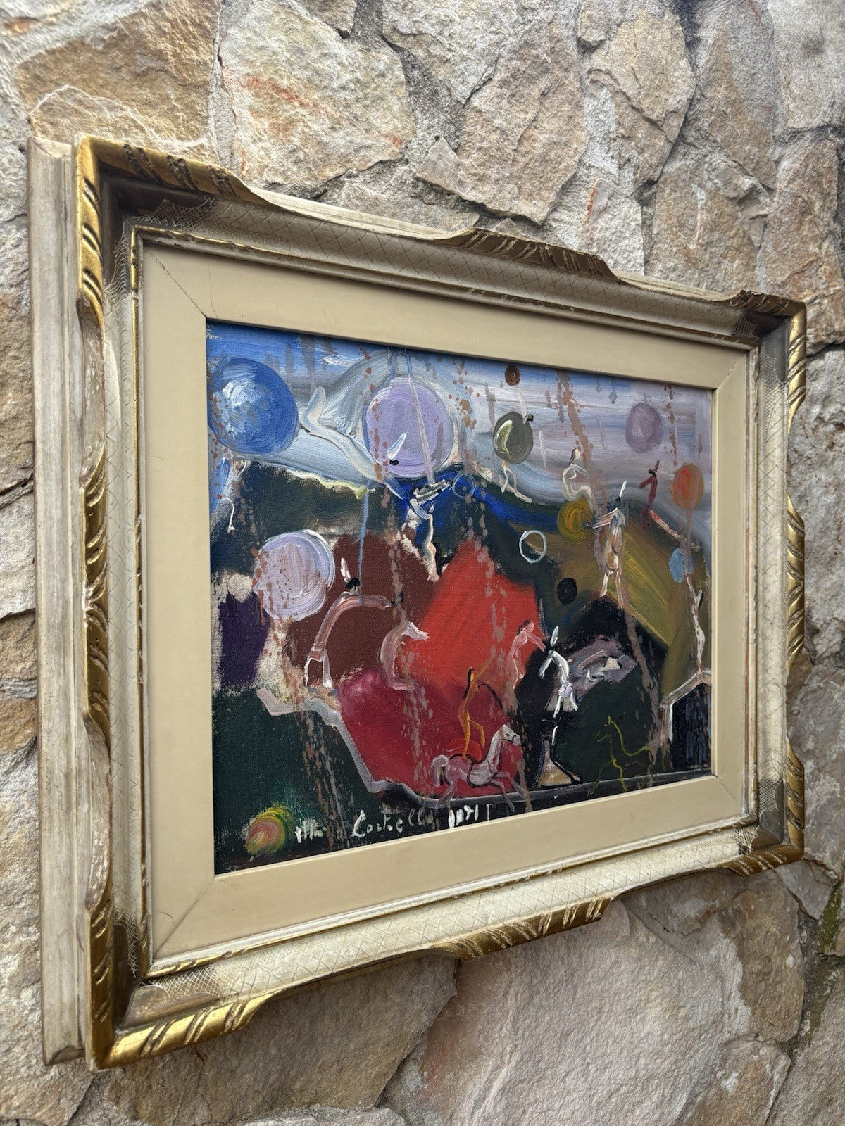 Quadro -Fantasie Di Pulcinella- Mario Cortiello- dipinto a olio su tela