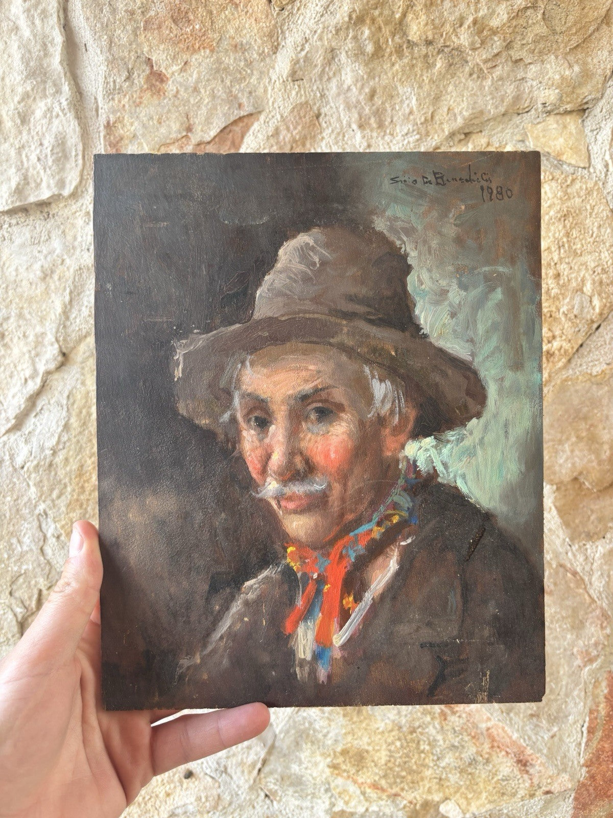 Quadro -Figura- dipinto a olio su tavoletta