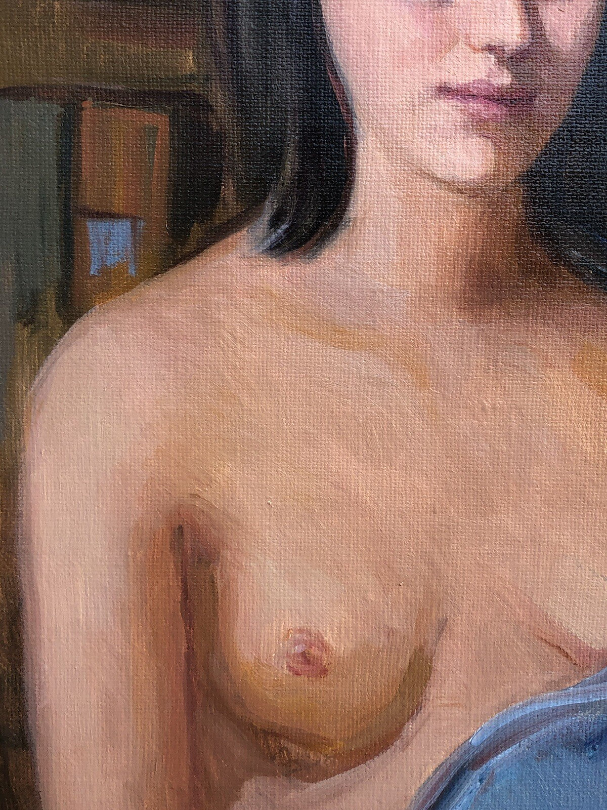 Quadro vintage -Nudo Donna- dipinto a olio su tela