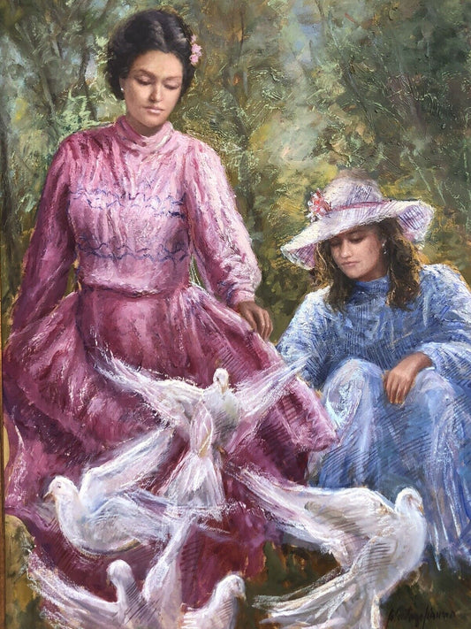 Quadro vintage -Figure Femminili- dipinto a olio