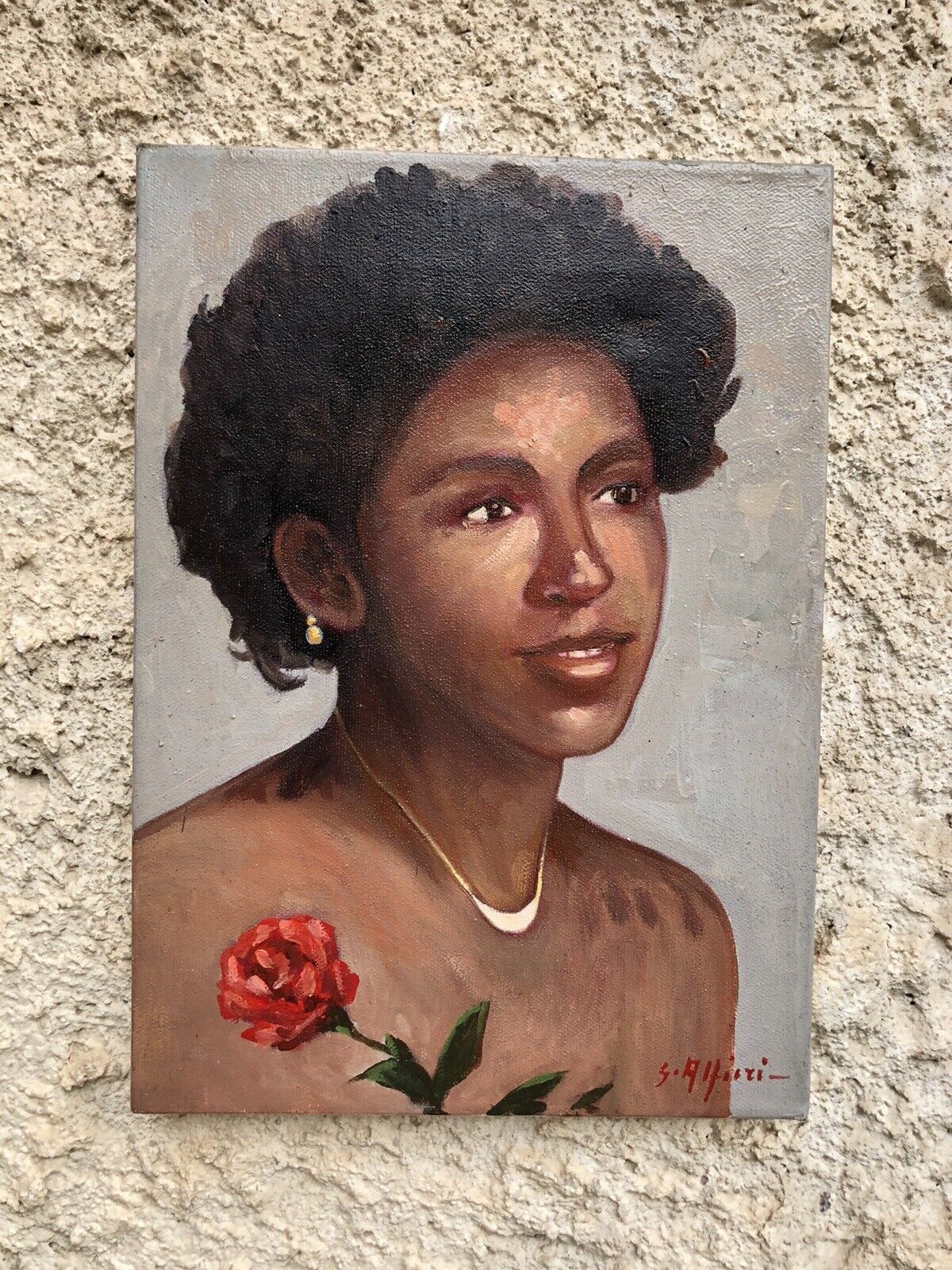 Quadro vintage -Figura Donna-dipinto a olio su tela
