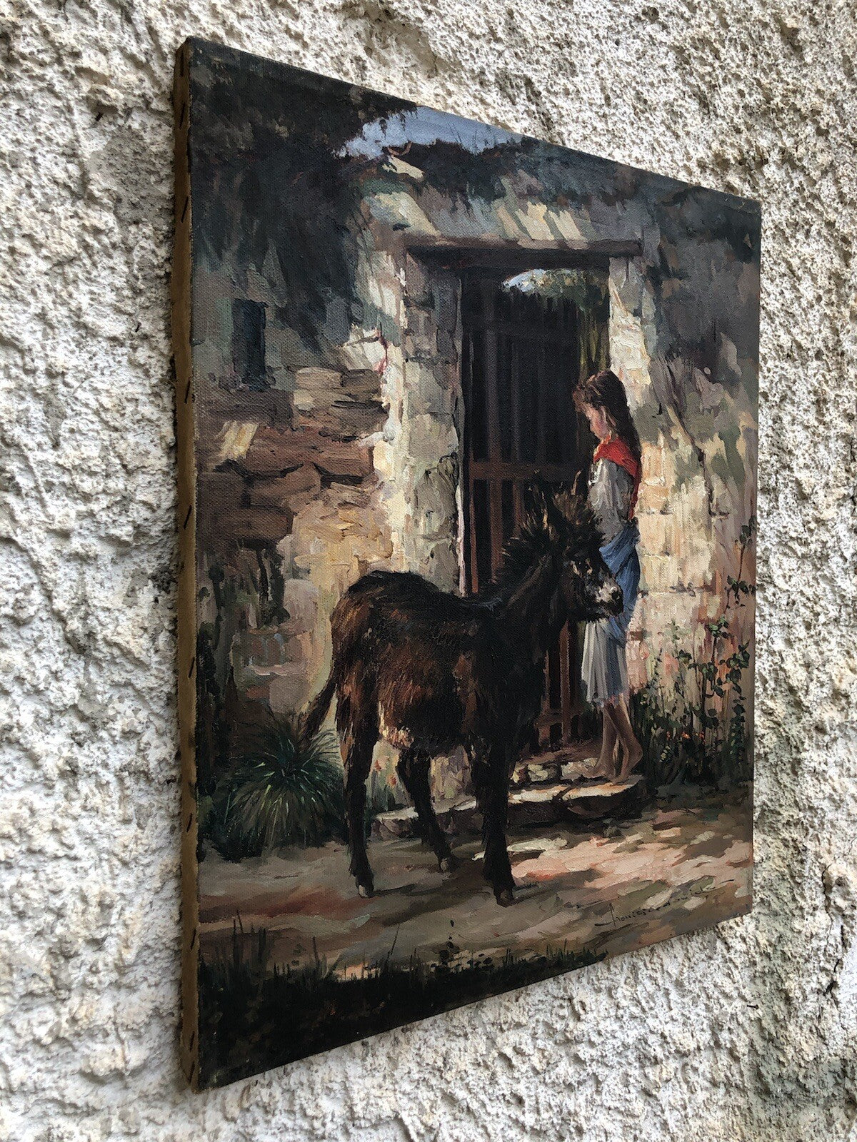 Quadro vintage -Asinello- dipinto a olio su tela