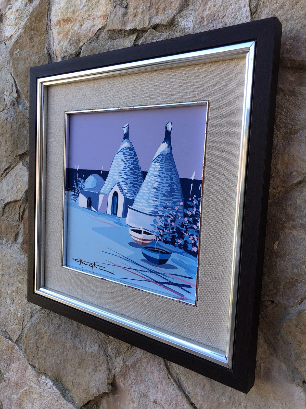Quadro -Case Mediterranee- dipinto a olio