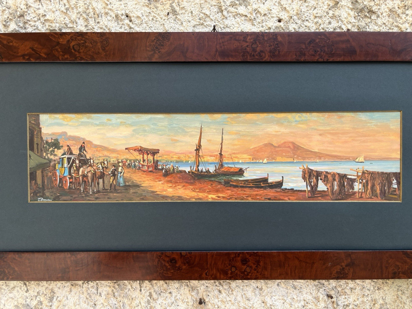 Quadro -Napoli Antica- dipinto a olio su tavola