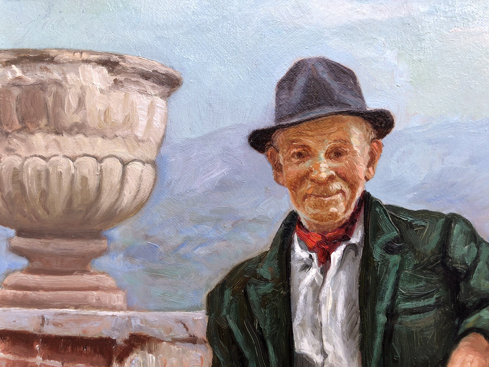 Quadro vintage -Vecchio Signore-dipinto a olio su tela