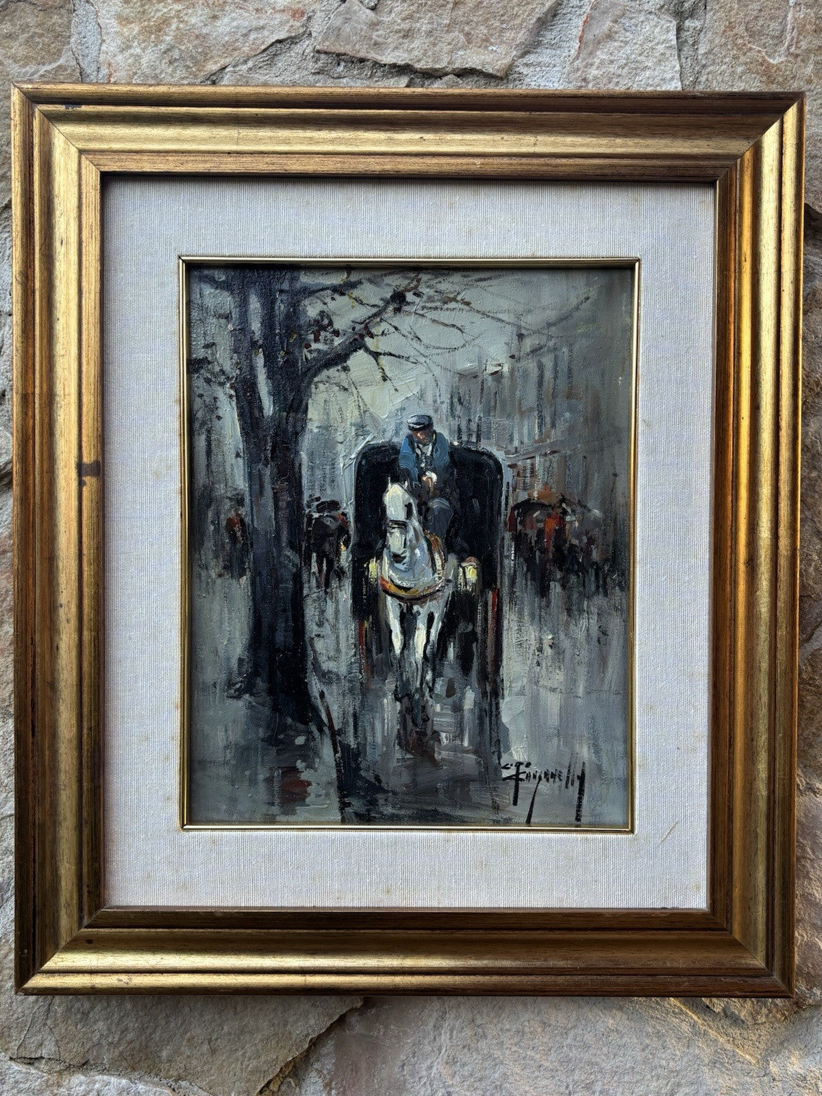 Quadro -Carrozzella- Ciro Canzanella dipinto a olio su tela