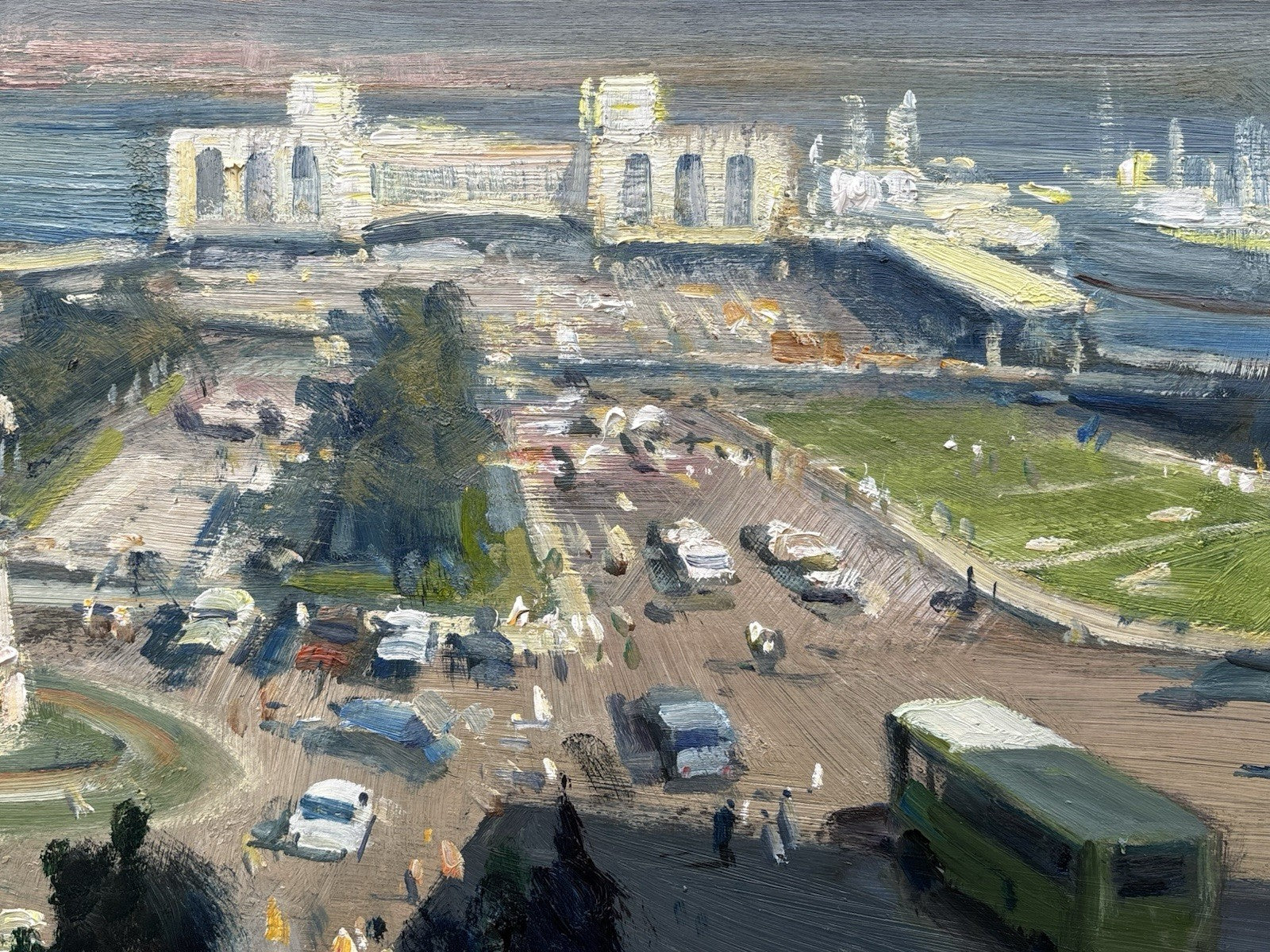 Quadro -Napoli Piazza Municipio- Enrico Aprile- dipinto a olio