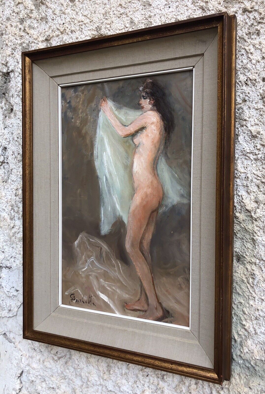 Quadro vintage -Nudo Artistico-dipinto a olio su tela