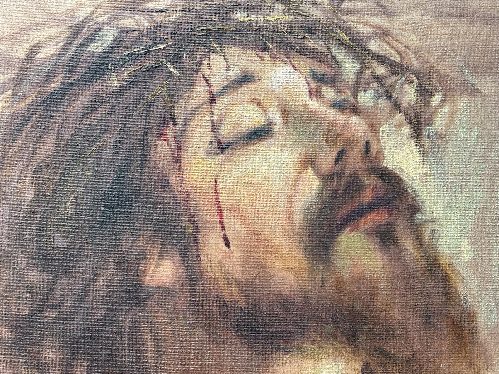 Quadro -Gesù- dipinto a olio su tela