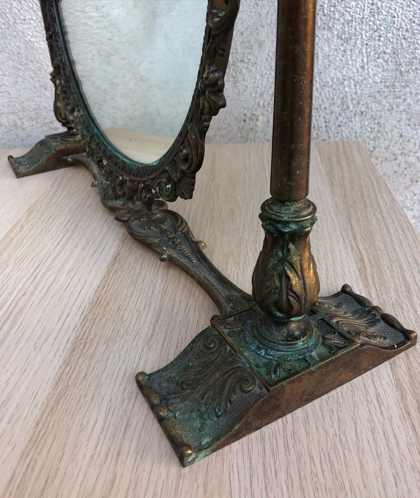Grande specchio da tavolo- toeletta vintage in ottone