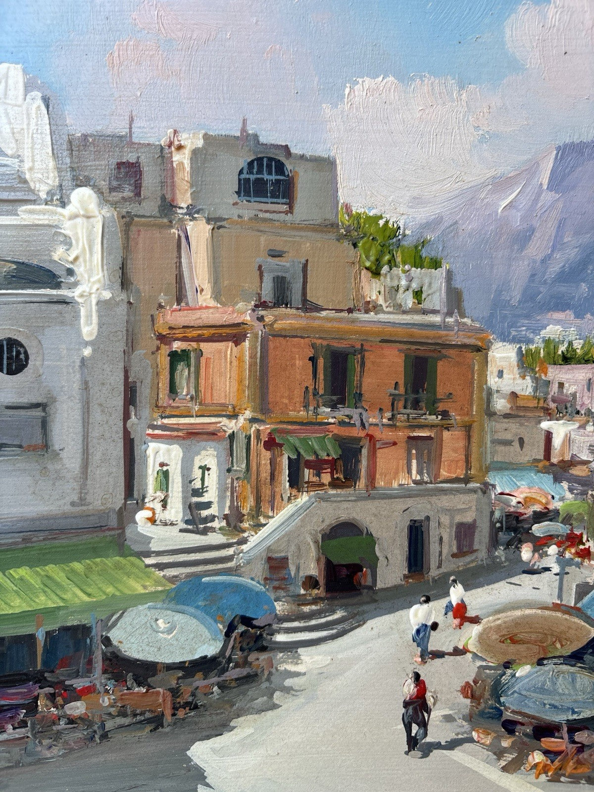 Quadro -Paesaggio Urbano- Silvio Valli- dipinto a olio