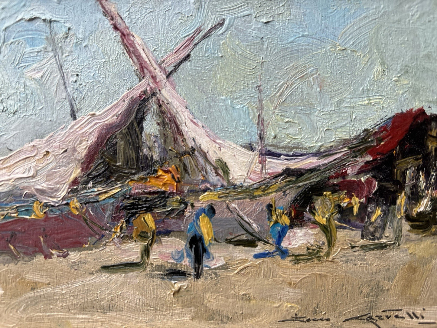 Quadro -Barche A Riposo- Rocco Carvelli- dipinto a olio