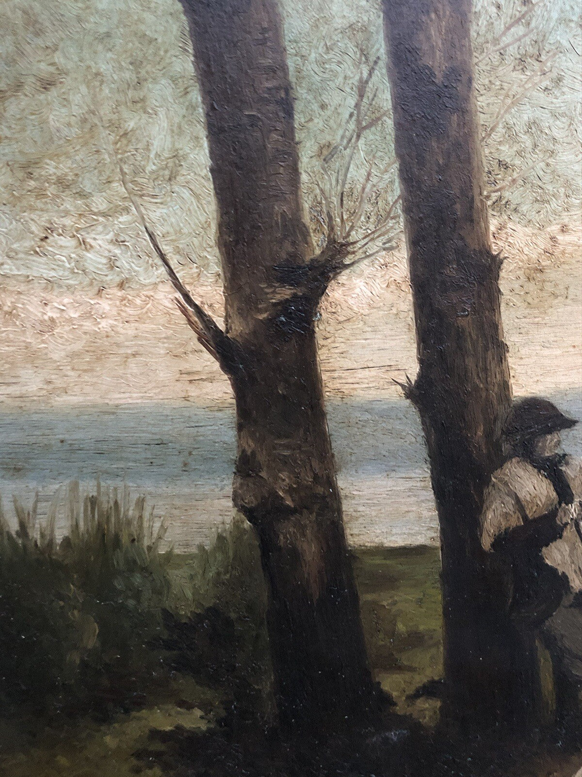 Quadro vintage -Paesaggio Con Gregge- dipinto a olio