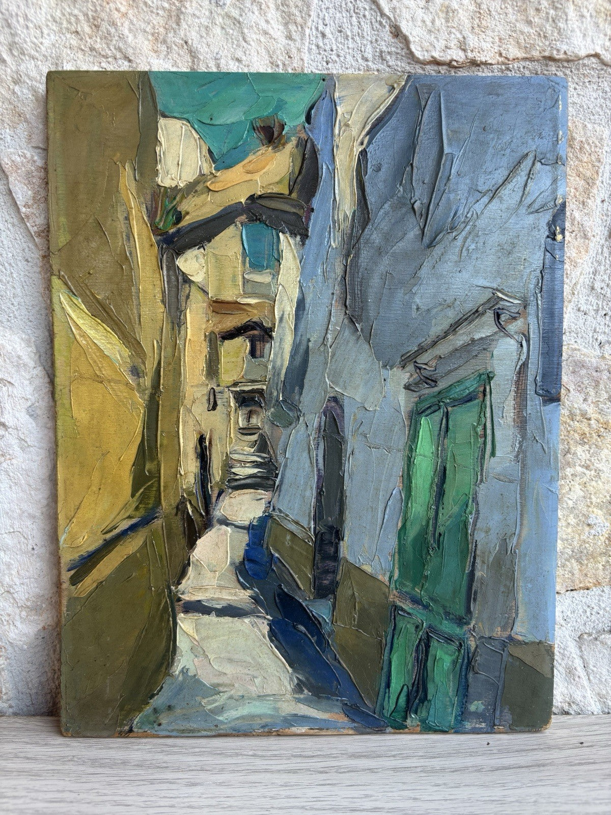 Quadro -Vicolo- Raffaele Barscigliè dipinto a olio su tavoletta