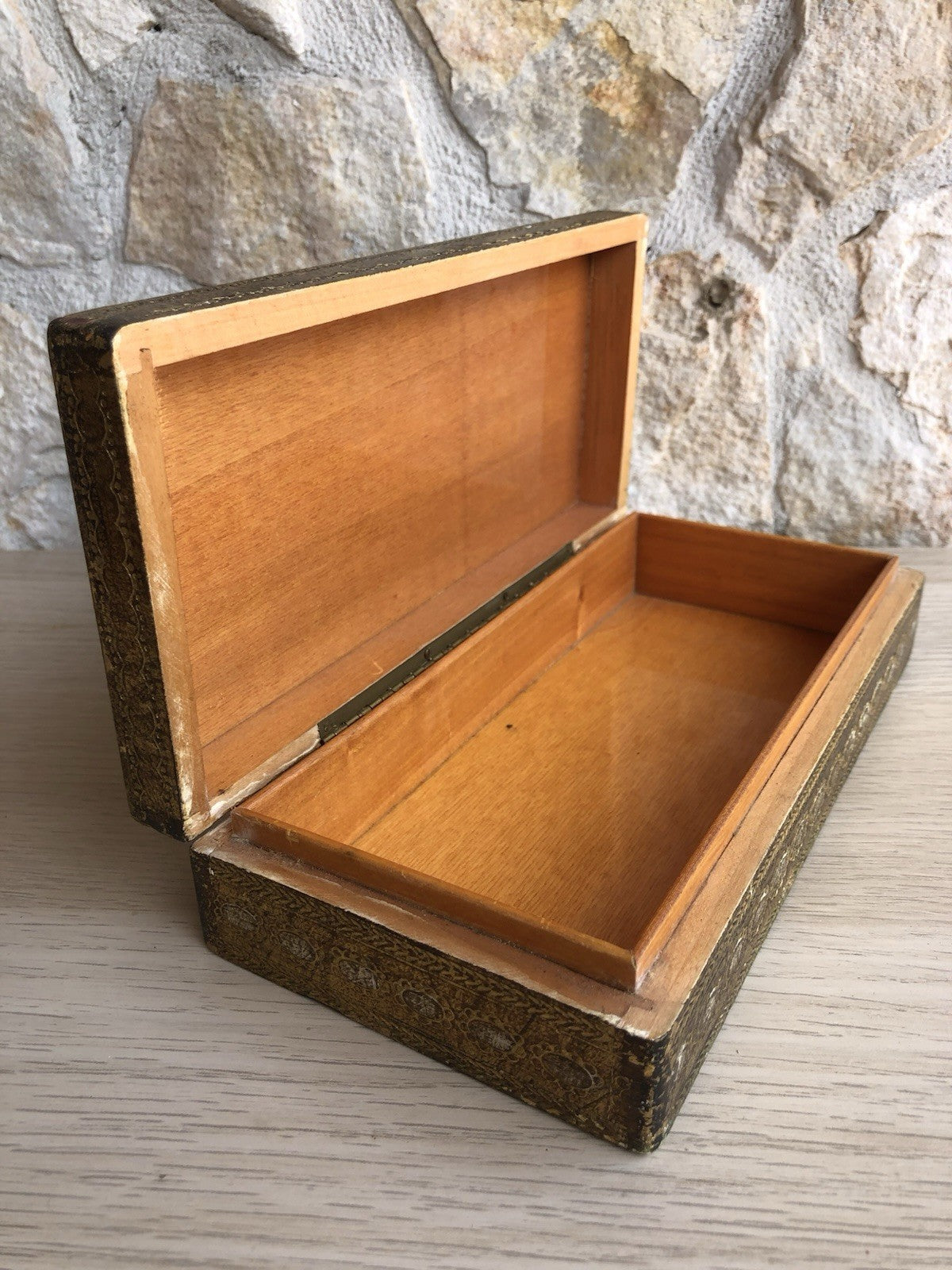 Scatola Portagioie Vintage In Legno Stile Fiorentino