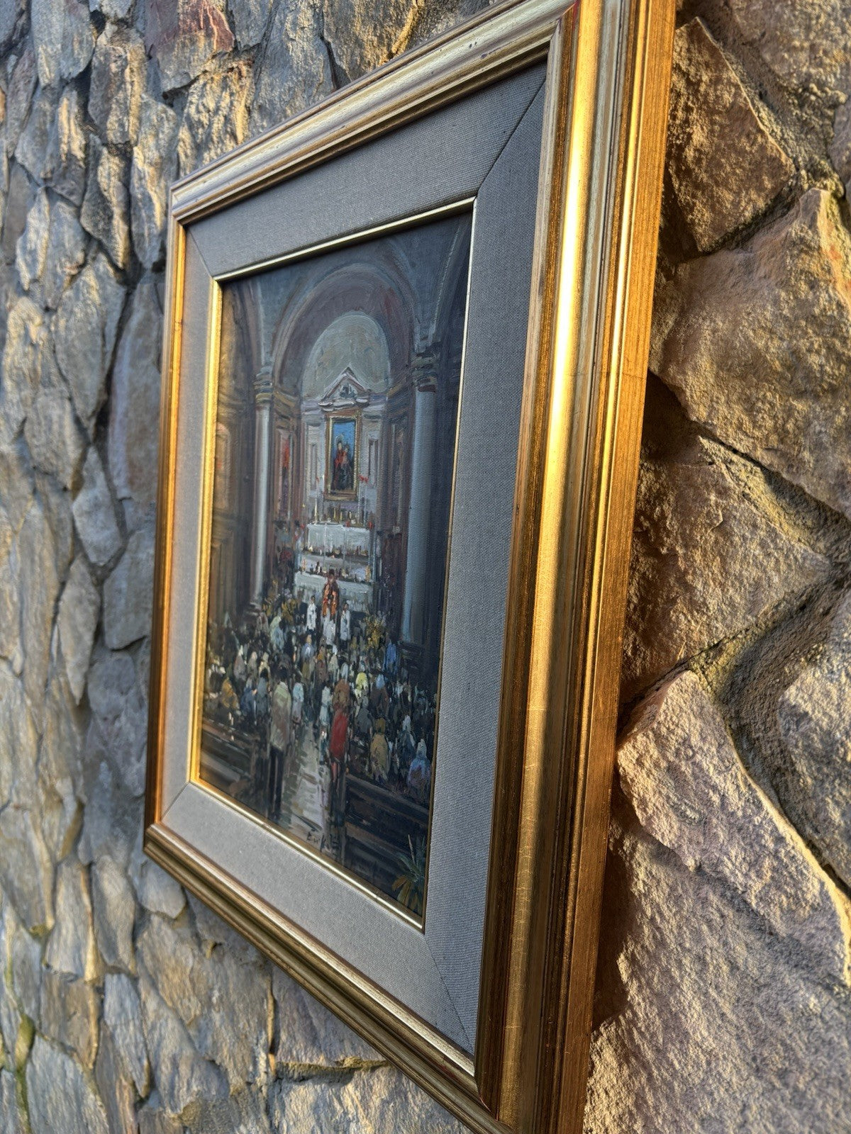 Quadro -Interno Di Chiesa- Eniko Esposito dipinto a olio
