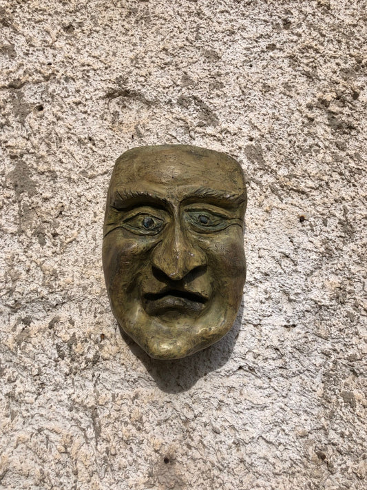 Scultura Maschera decorativa tragedia Vintage