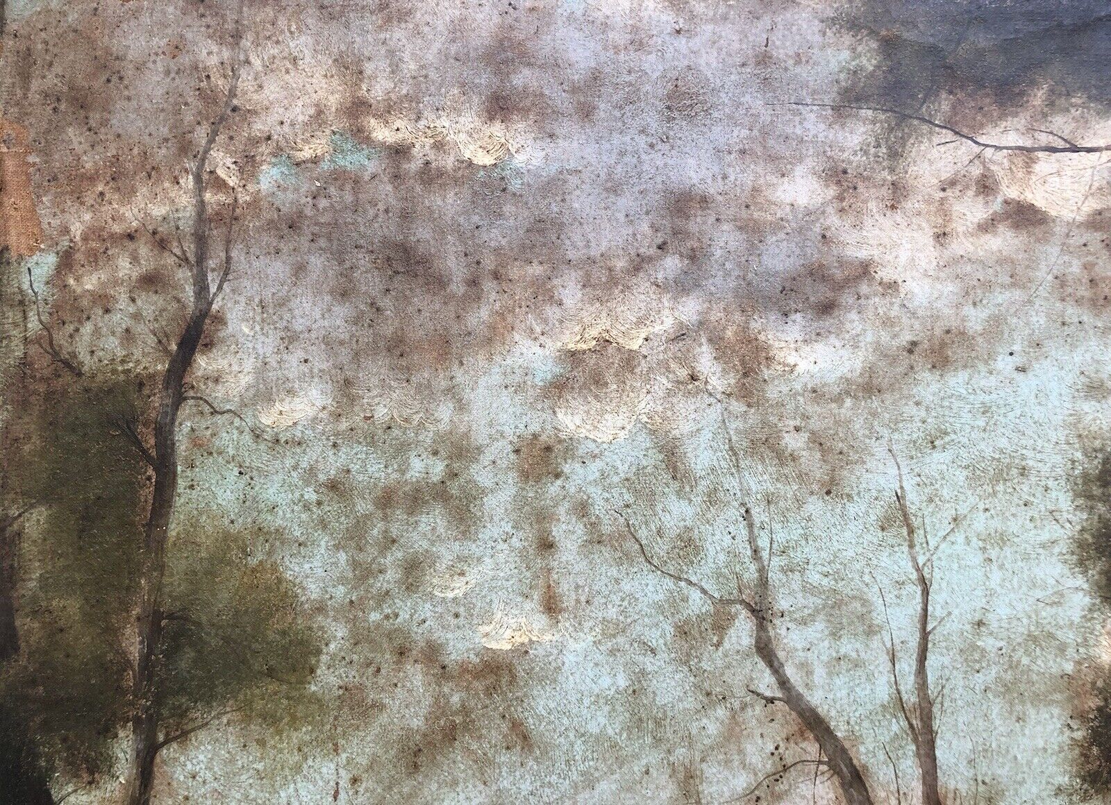 Quadro antico -Paesaggio- dipinto a olio su tela applicata su cartone