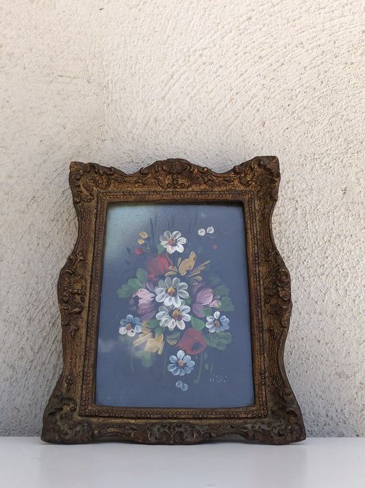 Quadro - fiori- Dipinto a Olio Vintage