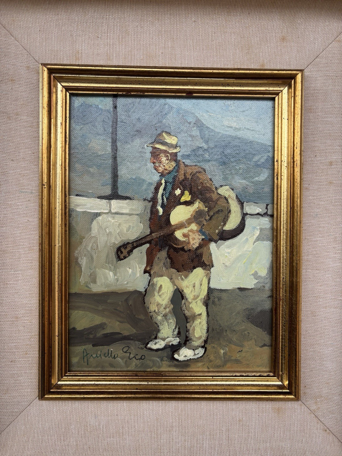 Quadro -Posteggiatore Napoletano- Aniello Eco dipinto a olio
