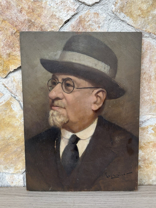 Quadro antico -Ritratto- Augusto Cassandro dipinto a olio