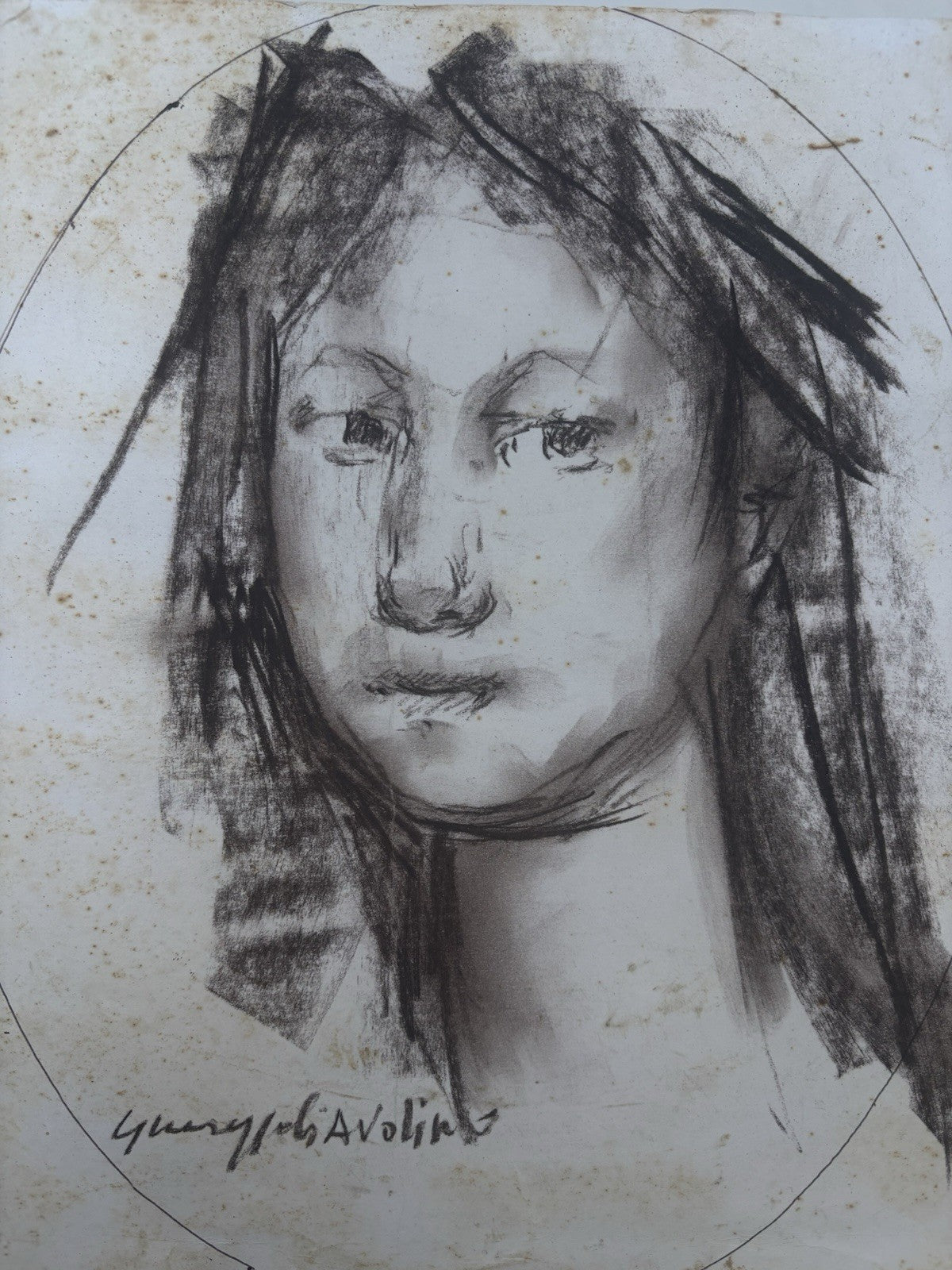 Quadro -Volto Di Donna- Giuseppe Ciavolino- disegno su carta