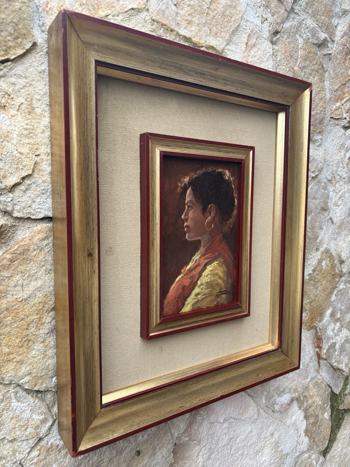 Quadro -Profilo Di Donna- Francesco Tammaro dipinto a olio su tavoletta