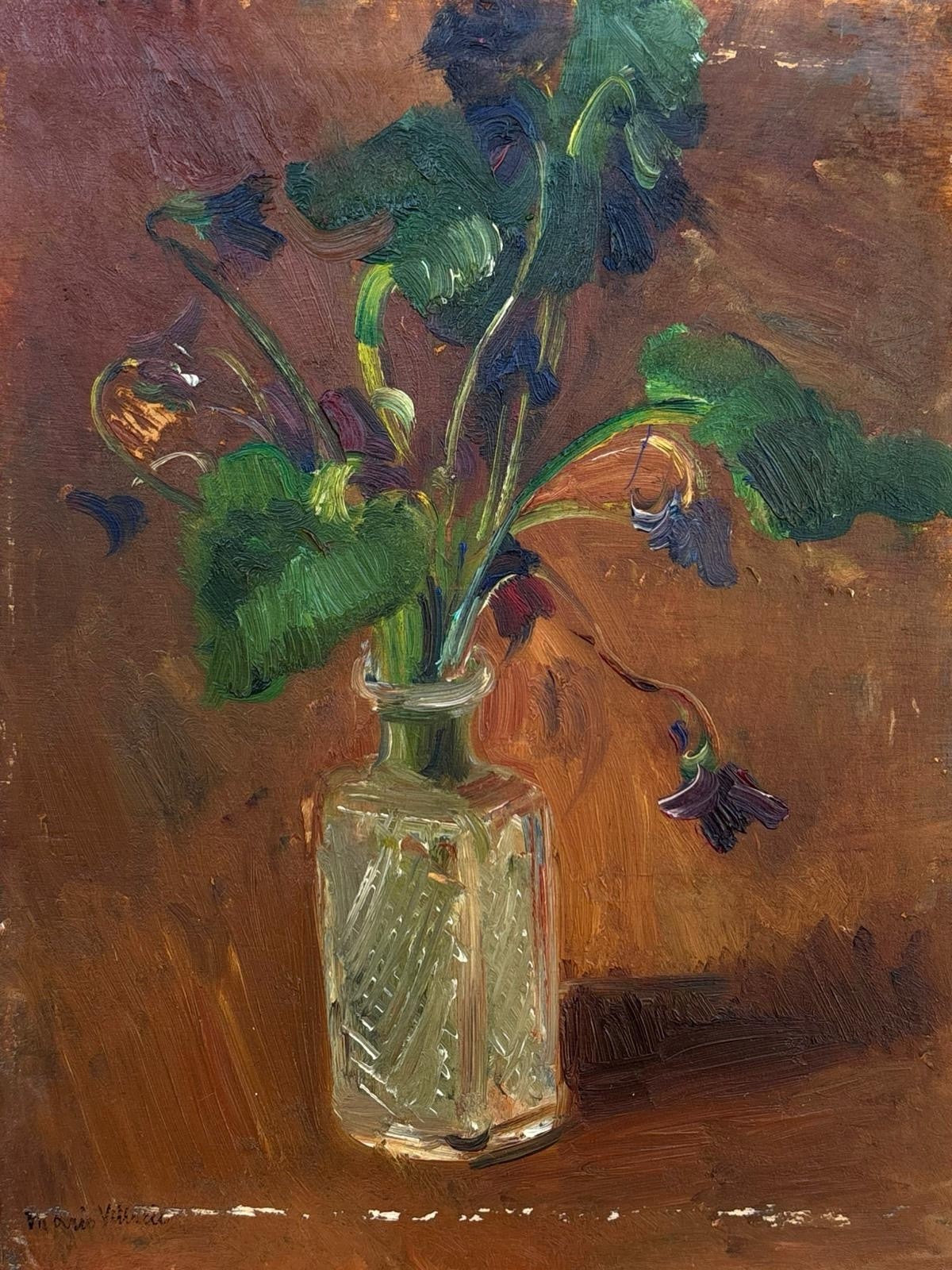 Quadro -Vaso Con Fiori- Mario Vittorio dipinto a olio