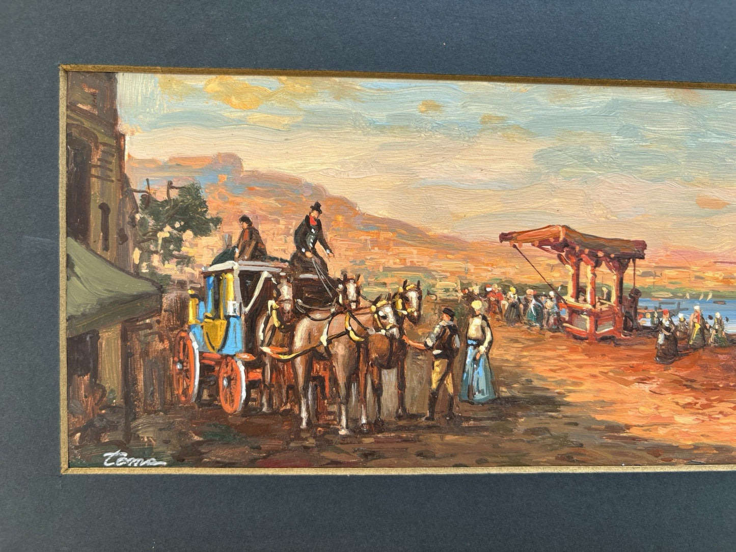 Quadro -Napoli Antica- dipinto a olio su tavola