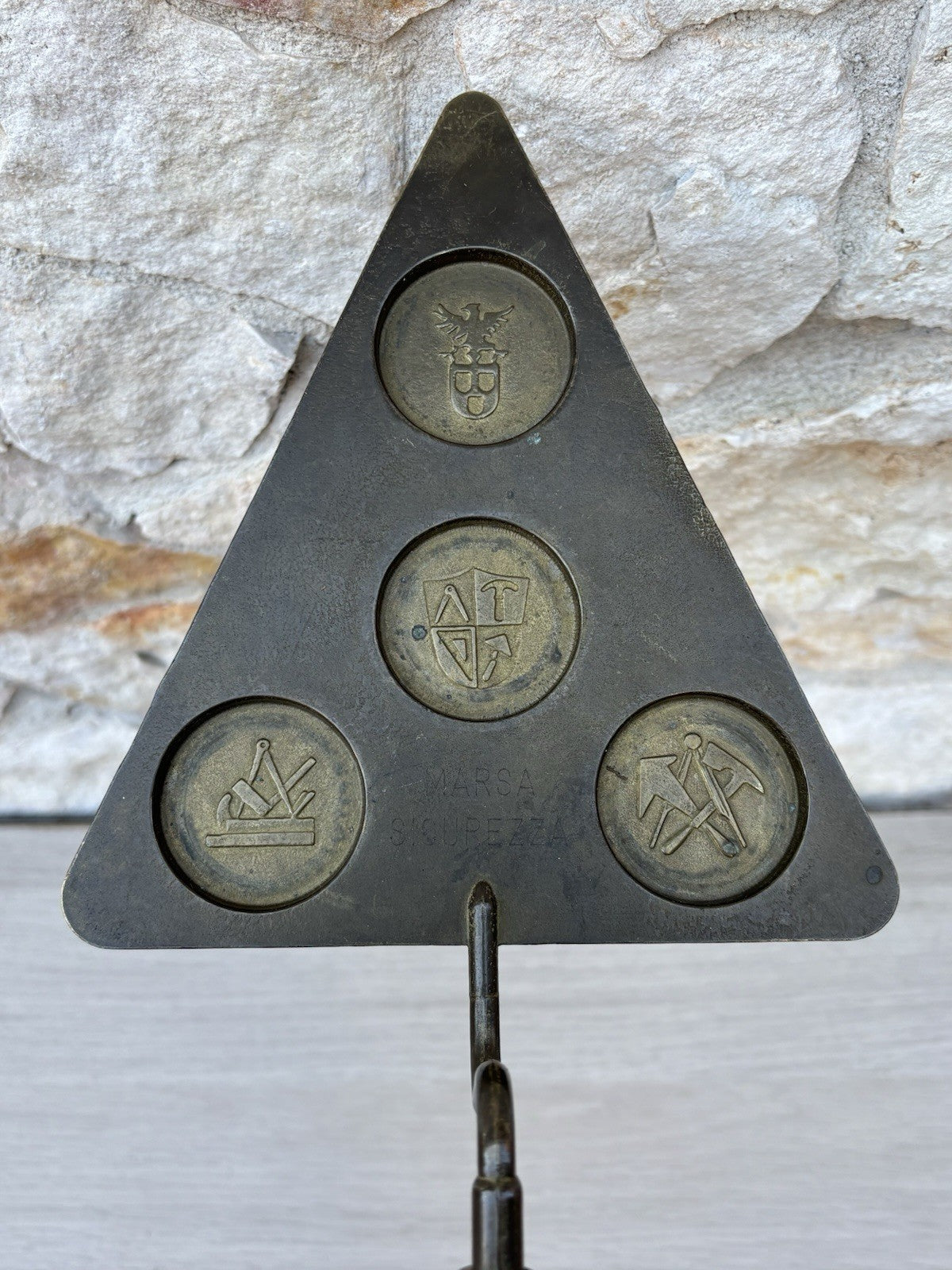 Cazzuola Massonica Vintage In Ottone E Legno