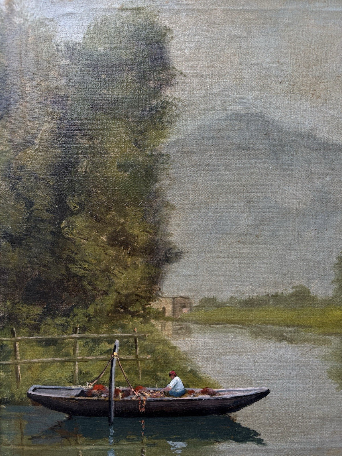 Quadro -Mattino Sul Lago- Arturo Bacio Terracina dipinto a olio